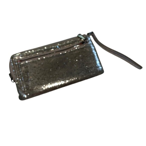 hobo platinum silver sparkle wristlet wallet bag - Picture 1 of 9
